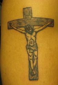 Isus pe modelul de tatuaj Cruce Clasic
