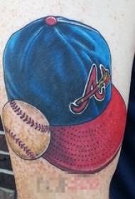 sombreiro de brazos pintados de acuarela creativa elemento de béisbol sombreiro Tatuaxes