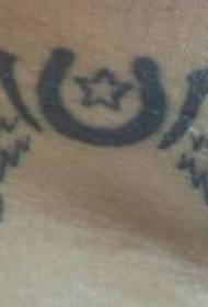 Ama-Wings Horseshoe Black Tattoo iphethini