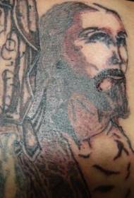 црни Исусов узорак тетоваже
