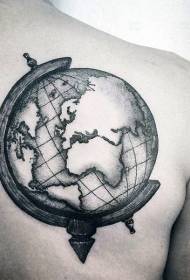 patrón de tatuaje de globo negro estilo pinchazo en la espalda