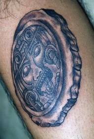 Azteekske hillige symboal stiennen stânbyld Tattoo patroan