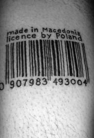 kesayetiya reş a hêsan Barcode Tattoo Model