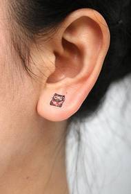 Lucky Cat Stud Earrings Tattoo Pattern