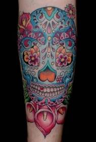 Bella bella libellula blu con fiori di tatuaggi