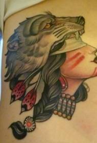 gadis-gadis di bawah dada dicat cat air sketsa gambar tato potret estetika sastra