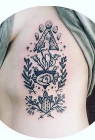 tattoo ya mwiba mkao nyeusi kwenye mbavu kutoka kwa Morgan