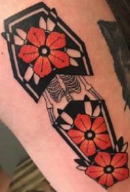 9 red tattoo designs with foreign coffin graphics