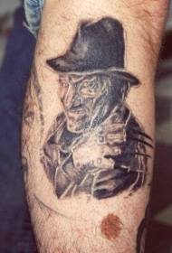 Evil Portrait Shank Tattoo Pattern 155847 - svart keltisk tatueringsmönster för knut