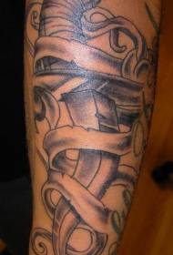 curved dagger black tattoo pattern