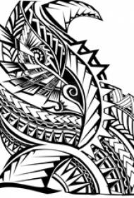 Manoscritto del tatuaggio totem creativo prepotente Black Grey Lines Sketch