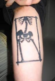 esqueleto negro retrato tatuaje patrón
