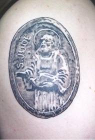 Modello di tatuaggio Christian Jude a spalla in frassino nero