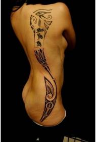nazaj čudovit črni egipčanski totemski vzorec tatoo