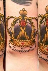 Modello di tatuaggio corona rubino