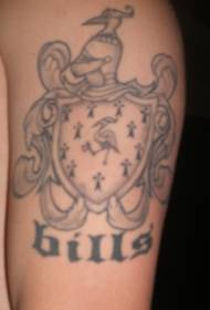 family badge character black gray tattoo pattern