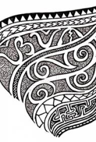 black line sketch geometric element totem tattoo rubutun