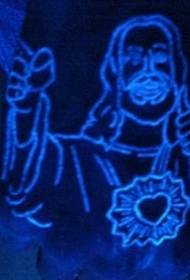 рака флуоресцентна шема на тетоважа на Исус