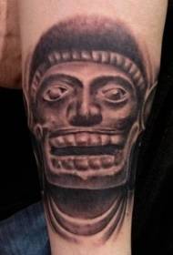 Black Tattoo Style Clown Statue Tattoo Pattern