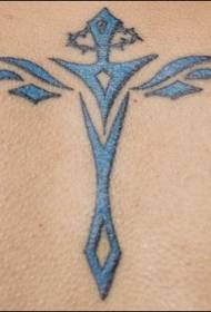 किमान निळा क्रॉस गोंदण नमुना