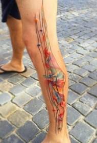 wavulana ndama walijenga mistari abstract picha ubunifu tattoo