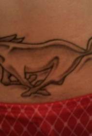 Mustang aŭto Logo nigra tatuaje-ŝablono