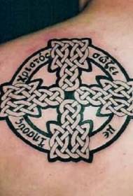 Juodo airiško mazgo kryžiaus tatuiruotės modelis