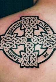 Modello di tatuaggio croce nera nodo irlandese