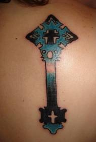 Modello di tatuaggio croce blu