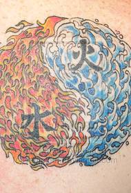 水火 八卦 tatuering