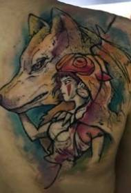 watercolor ụdị imetobi ahịrị eke tattoo na-arụ ọrụ usoro