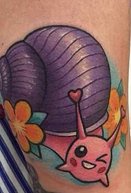 cute cartoon slak tattoo patroon