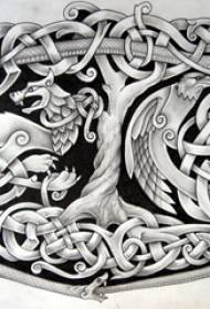 أسود رمادي رسم الإبداعية متعة الكلاسيكية غرامة الطوطم الوشم مخطوطة