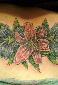 Reticolo del tatuaggio del giglio blu e rosa