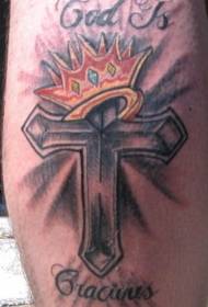Traversa religiosa e modello del tatuaggio della corona