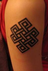 Črno-beli vzorec tetovaže Arm Celtic vozel