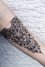 Padrão de tatuagem preta de jóias Hindu de crescimento