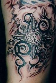 schwarzer Stern Abzeichen Tattoo Muster