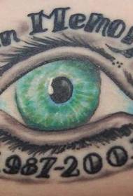 commemorazione dell'occhio color spalla modello del tatuaggio