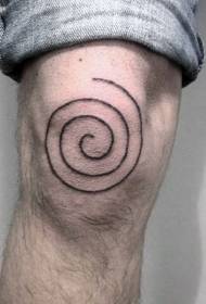 knä enkel design svart spiral linje tatuering mönster
