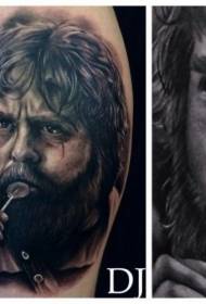 vitello realistico famoso attore di Hollywood ritratto tatuaggio modello