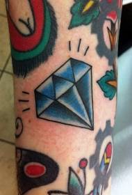 modello di tatuaggio diamante blu vecchia scuola