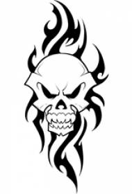 negru Sketch craniu creativ Totem dominator manuscris tatuaj