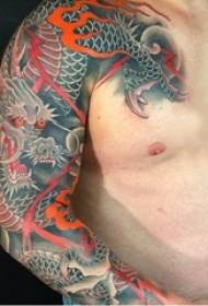 Japansk tatuering olika skiss tatuering färg Japanska traditionella tatuering mönster