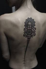 rugpatroonpatroon vir swart rugstamme  155489 @ Manga-styl swart en grys versoeking Medusa-tatoeëringpatroon