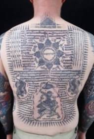 Tailandia Patrón de tatuaxe relixiosa único 9 follas