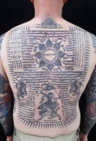 Thailand Einzigartiges religiöses Tattoo Tattoo Muster 9 Blatt