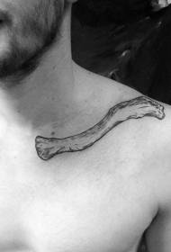 Semplice modello di tatuaggio in osso nero per il colletto