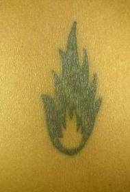 kleines flammenschwarzes Tattoo Muster