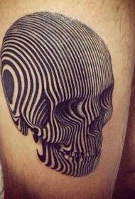 Dij schattig zwart gestreept schedel tattoo patroon